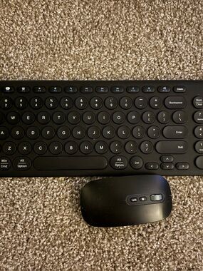 Wireless Black Keyboard and Mouse Set - Compact Bluetooth Combo